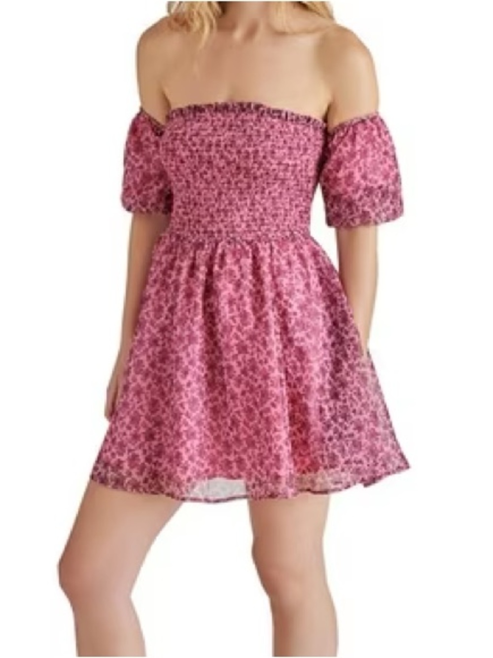 Betsey Johnson Pink Floral Smocked Mini Dress Size XXL